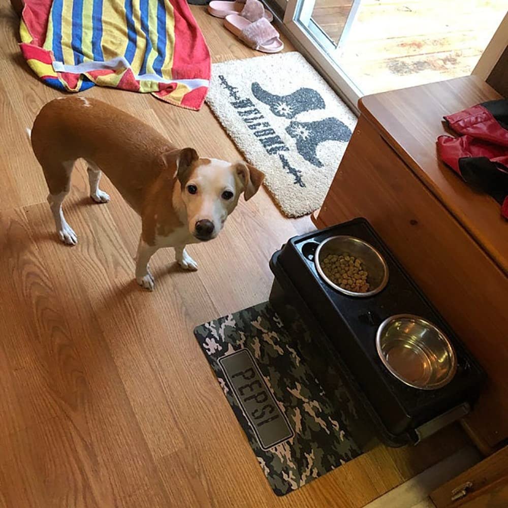 Tapis d'alimentation personnalisé pour chien, chat et animal de compagnie, tapis de gamelle personnalisé pour animal de compagnie, tapis de table pour mangeoire pour chien, tapis lavable en PVC Tapis