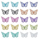 DICOSMETIC 60Pcs 10 Colors Hollow Butterfly Pendants Filigree Connectors Pendants Butterfly Wing Charms Etched Metal Embellishments Pendants Stainless Steel Charms for Jewelry Making