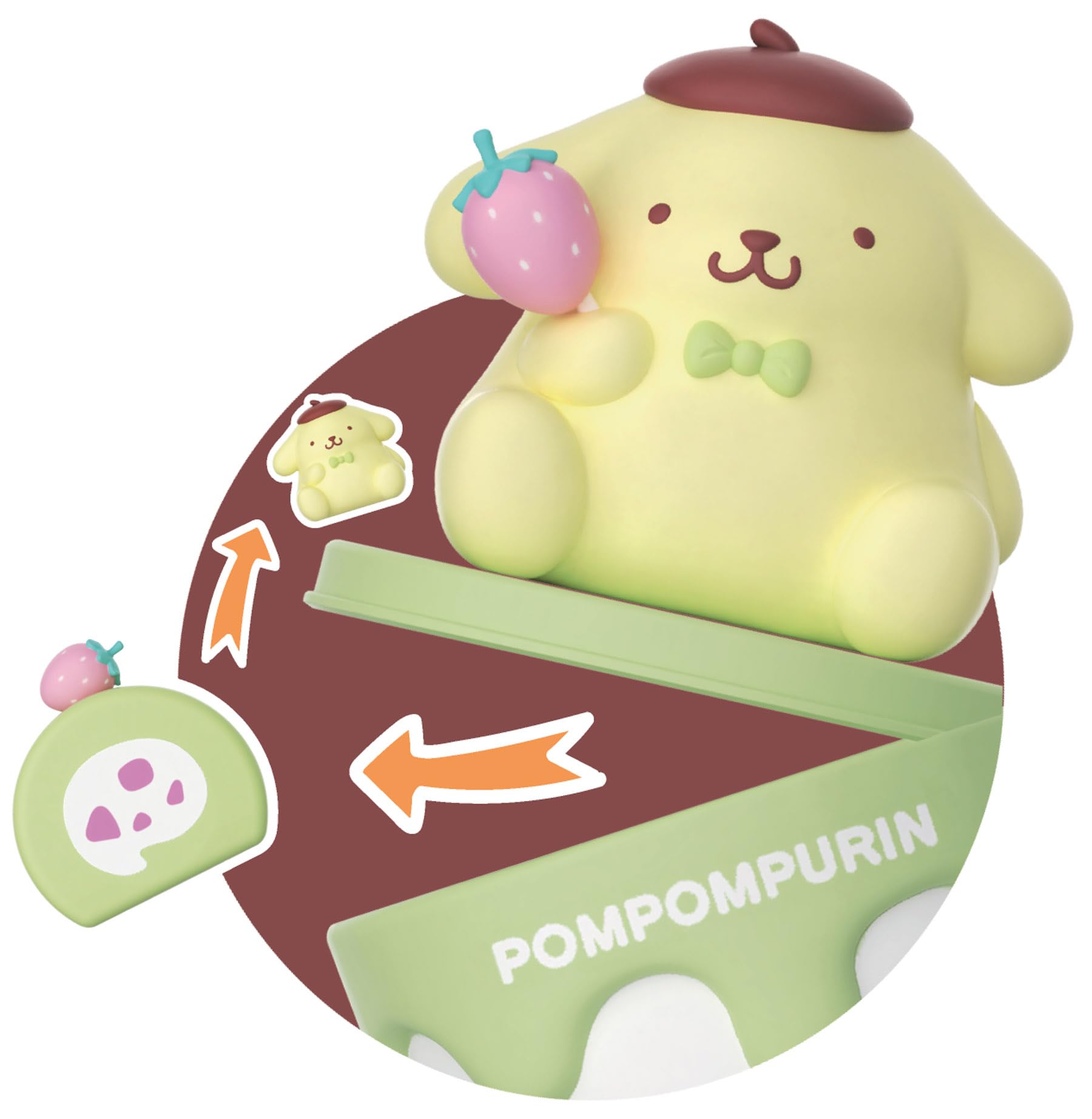 Bandai Sanrio Hello Kitty and Friends 50th Anniversary Capsule, 8cm Collectible Pompompurin Figure With Display Box - Image 3
