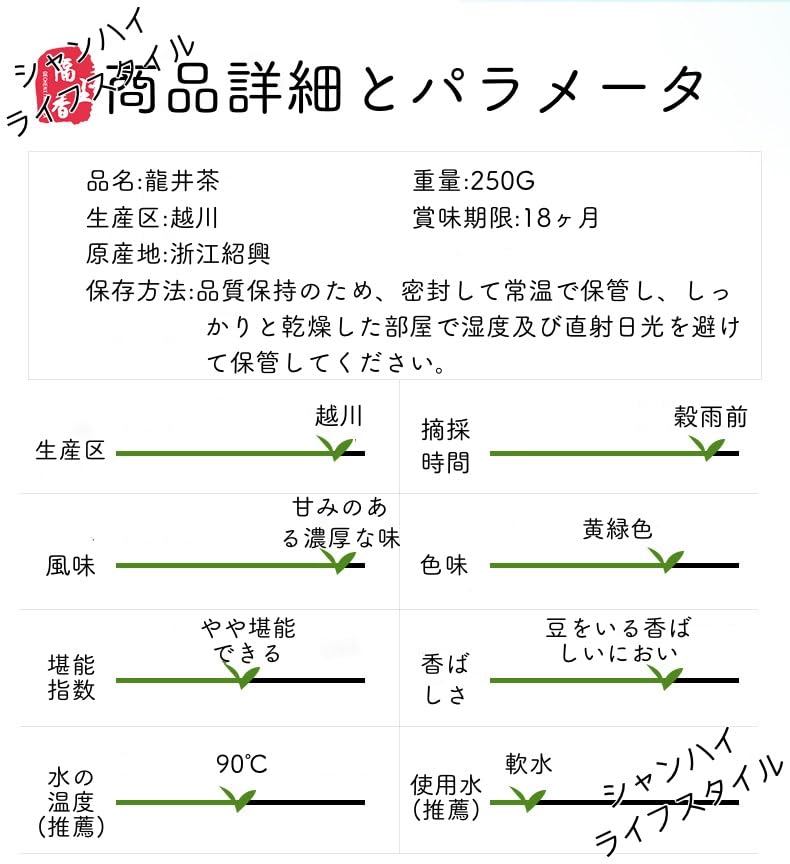Amazon.co.jp: 西湖龍井の茶葉 龍井茶 穀雨前 浙江省産高山緑茶 西湖
