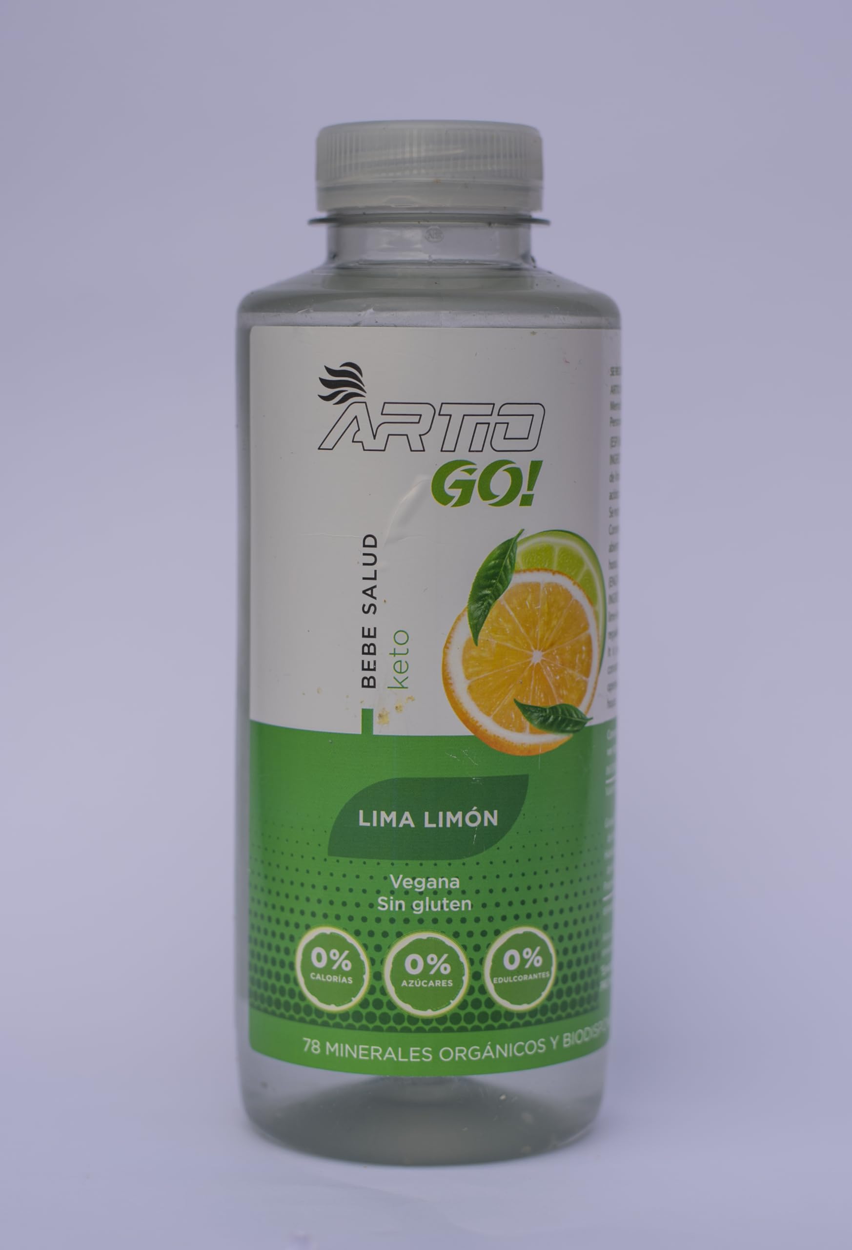 ARTIO GO! Lima-limón Bebida isotónica elaborada con un 3% de agua de mar y 78 minerales biodisponibles que proporcionan la mejor hidratación (12x500ml)