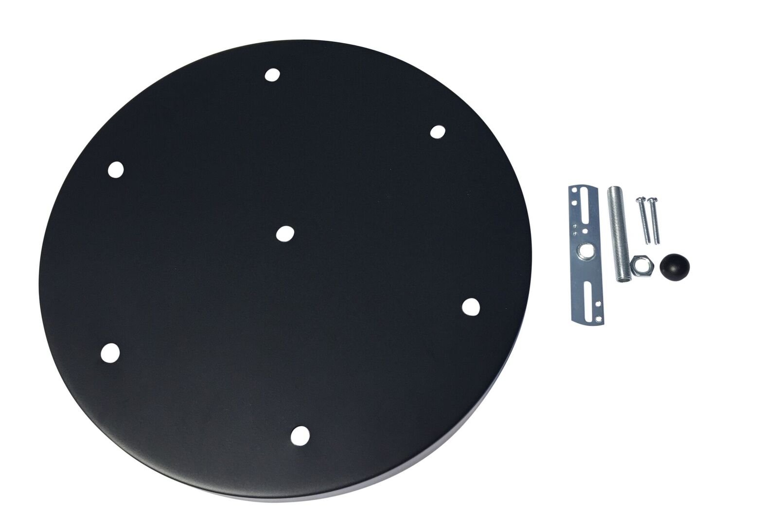 Multi Port Canopy for Chandelier Lighting, 12" Diameter, 6 Hole Canopy Kit by Industrial Rewind (Black)