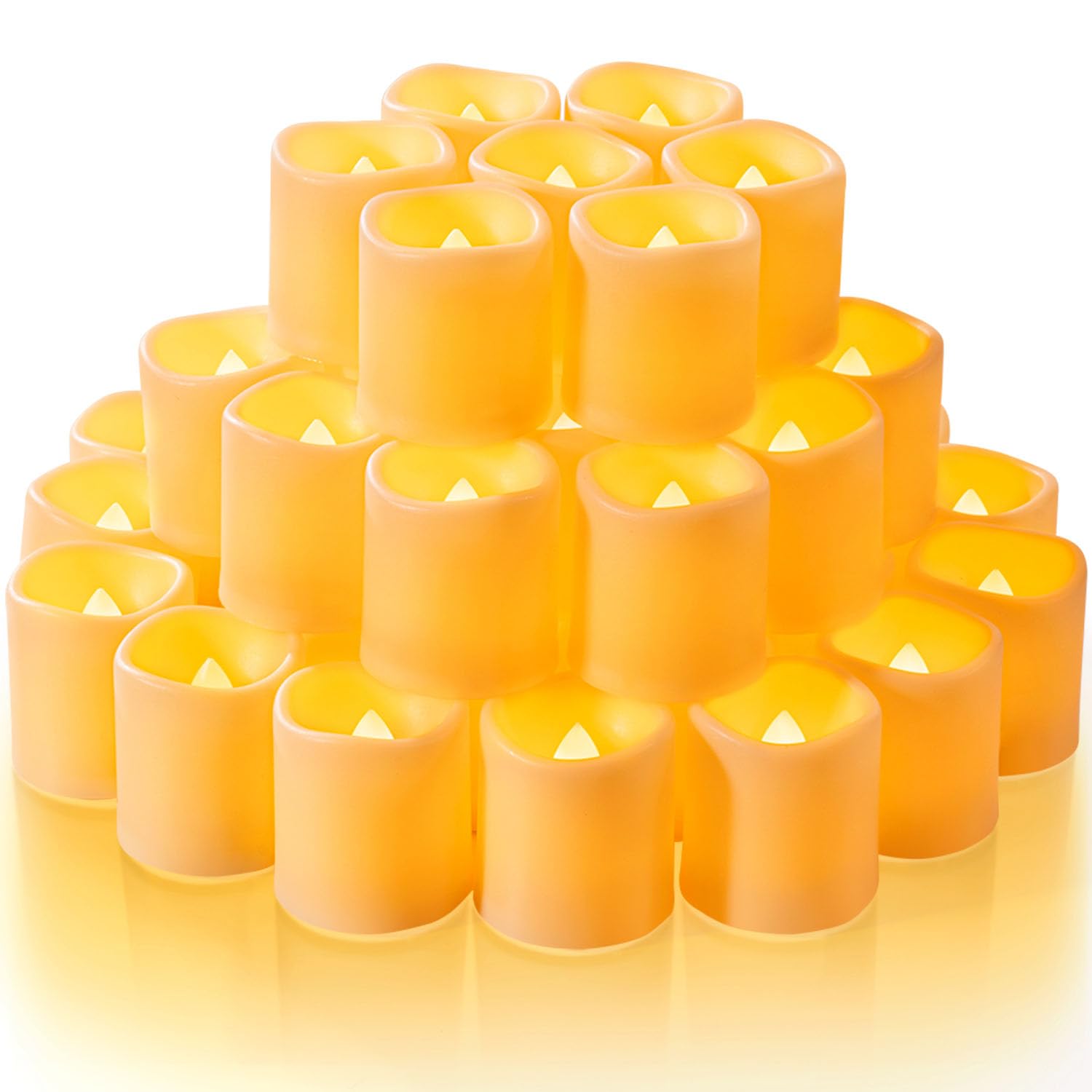 Candellier イエロー ランタン 箱付き Amazon.com: Homemory 50Pack Flickering Flameless Votive Candles