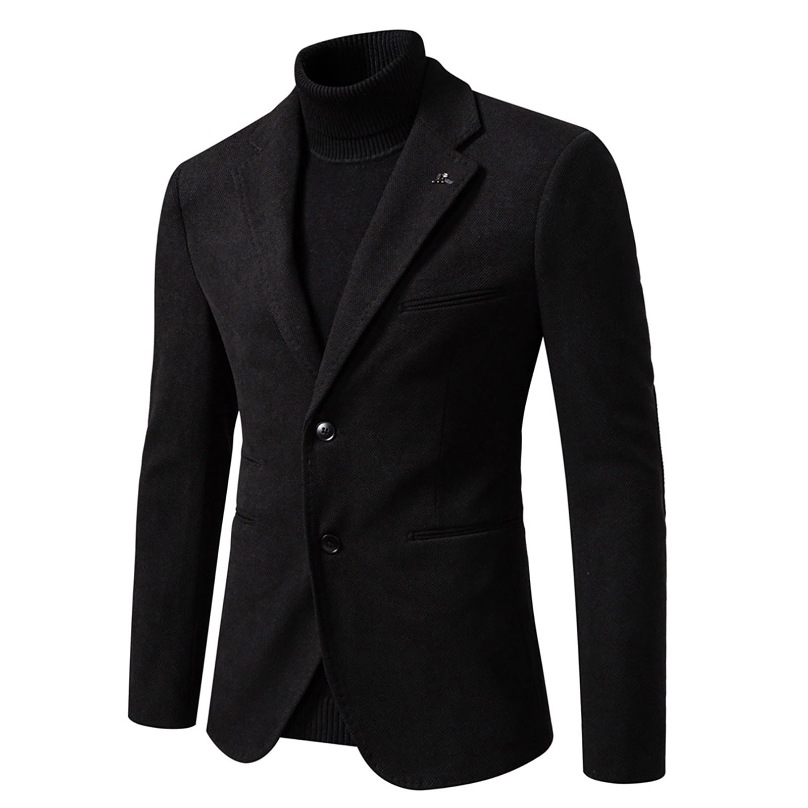 Chaquetas occidentales para hombre, chaqueta formal para hombre, chaqueta de solapa ajustada, chaqueta clásica versátil de color sólido, cuello en V, botonadura única, abrigos casuales de negocios de