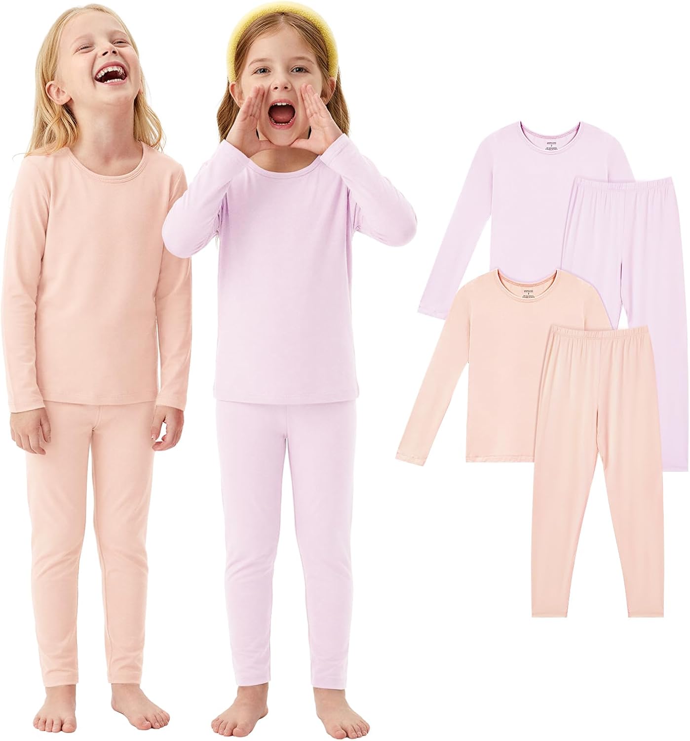 PurComfy SuperSoft Toddler Pajama Set, 4-Piece Bamboo Viscose Snug-Fit Sleepwear for Boys Girls, Long Sleeve Toddler Clothes
