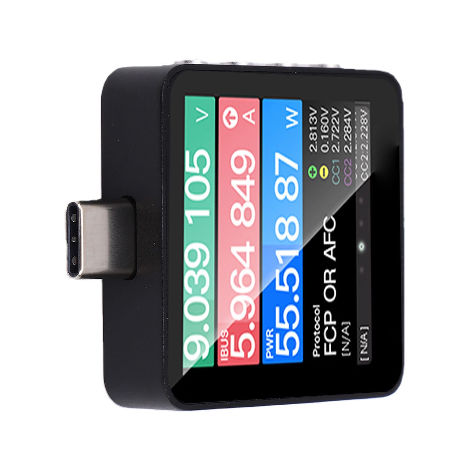 USB C Szybki Tester Ładowania z 1.54-calowym Ekranem IPS i 20-bitowym Miernikiem Napięcia/prądu ADC do Diagnostyki ładowarek PD3.1, QC5.0, IOS 140W.