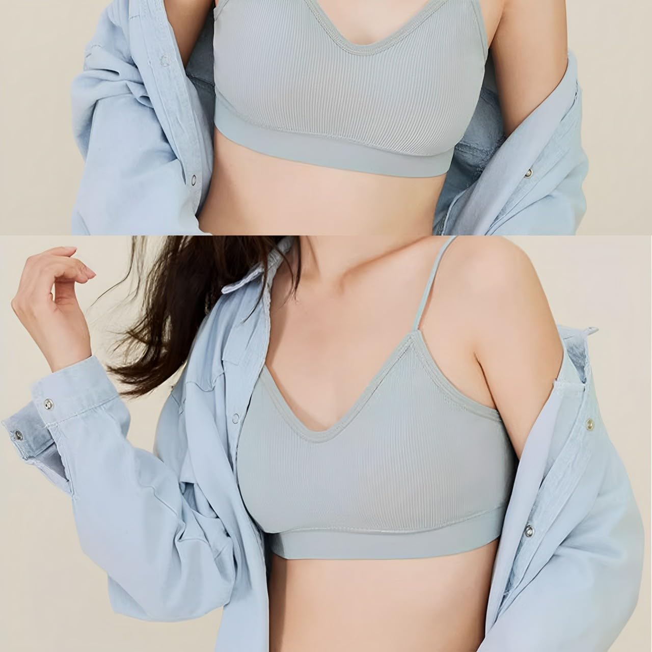 5 pezzi reggiseni classici da donna con scollo a V imbottito cami senza cuciture canotta bralette per tutti i giorni basic sonno reggiseno sportivo sans coutures senza cuciture per donne e