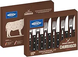 Conjunto de Talheres para Churrasco Jumbo 12 Peças - Preto