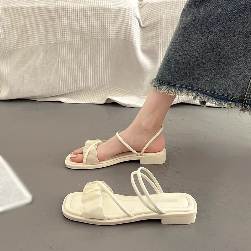 HBJWOV Flat Sandals with Women S Skirt for Comfortable Beach Sandals3