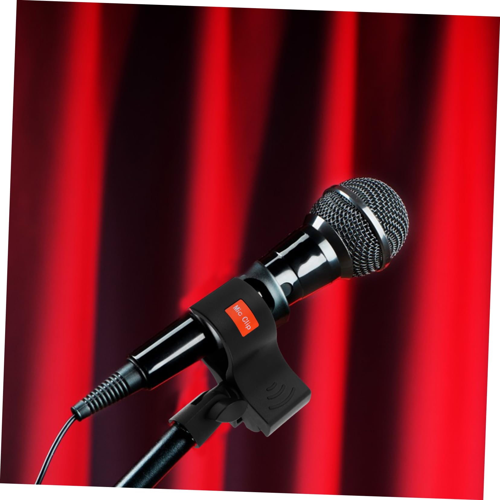 Levemolo Large Mic Clip for Desk Stand Universal Spring Bracket for Interviews Sturdy Plastic Holder