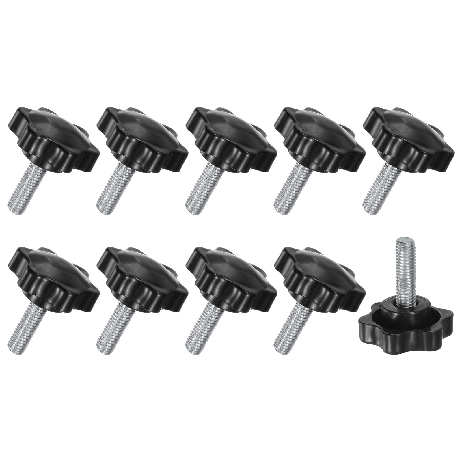 M METERXITY 10-Pack Star Clamping Knobs, M8x25mm Male Thread Hand Tightening Screw for Machinery/Electronic/Furniture/Umbrella Base, Machine Handle