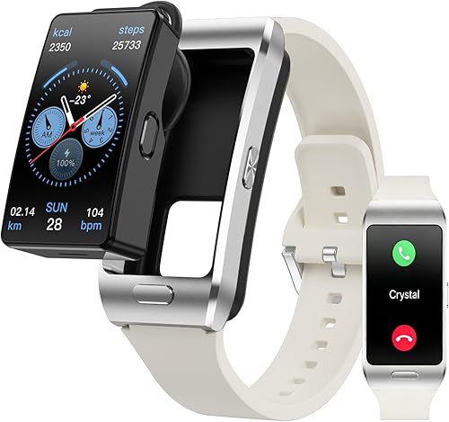 2-in-1 Smart Health Band with Built-in Bluetooth Earbuds, Fitness & Activity Tracker with Heart Rate & Sleep Monitor, Bluetooth Call Support, 1.57"