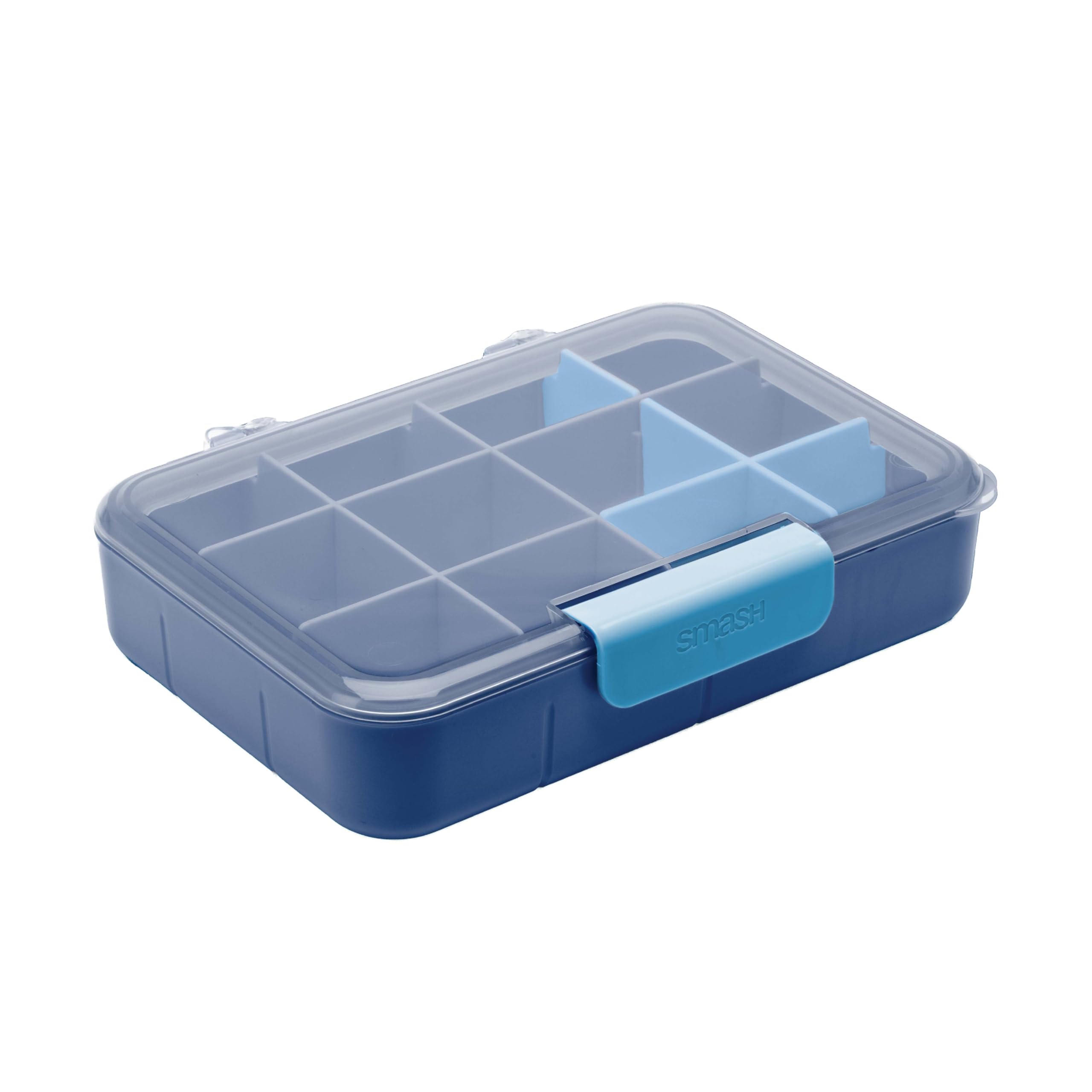 Smash Bite Box Bento Lunch Box 1.4L / 47oz – 12 Compartment Kids Snack Box with Removable Dividers, Hinged Lid, Dishwasher, Microwave & Freezer Safe – School, Travel & Nursery