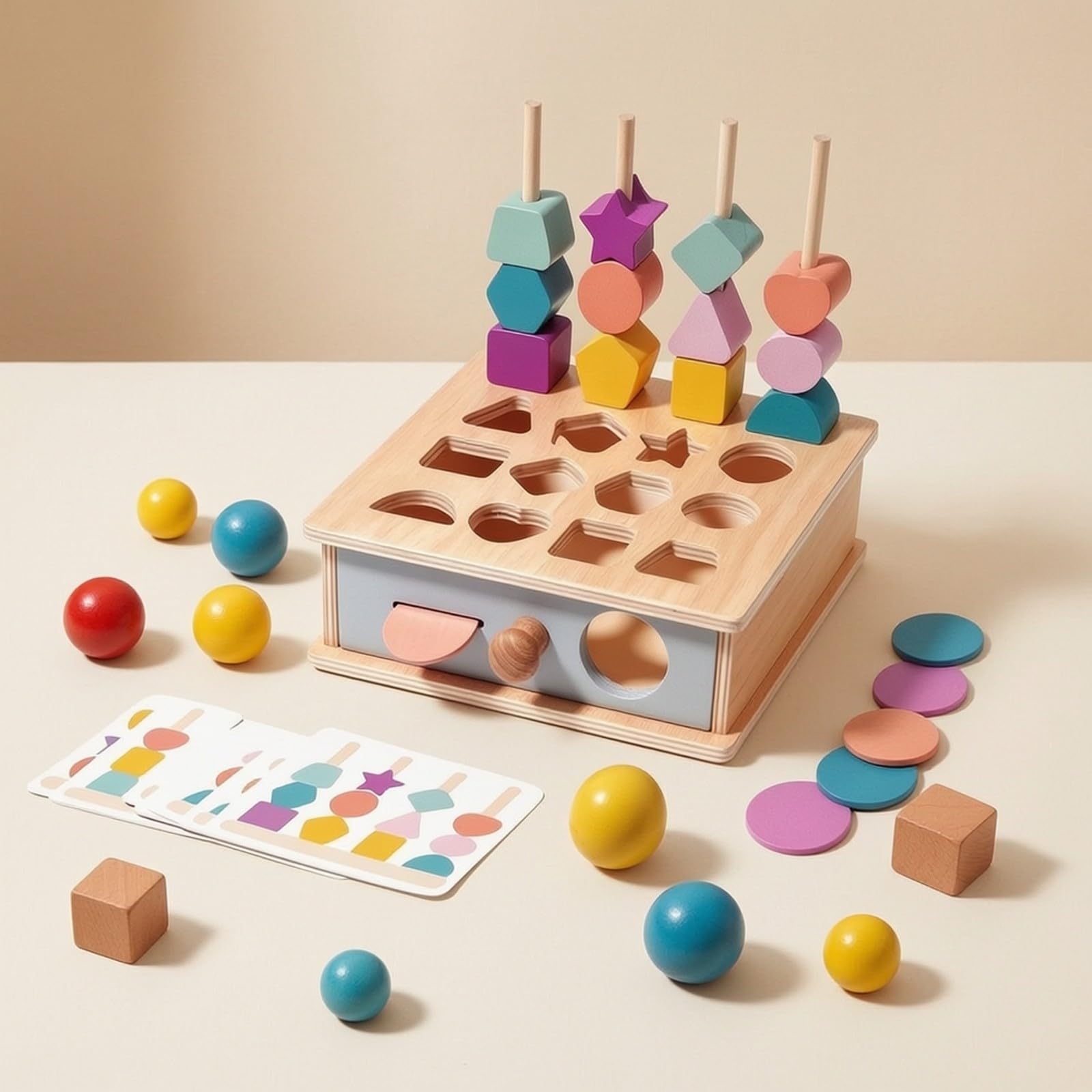 Gioco con Forme Geometriche e Lacci Esercita la Motricità Fine delle, Portatile, Pannello Sensoriale, per Sale Giochi, Bambini da 3 Anni in