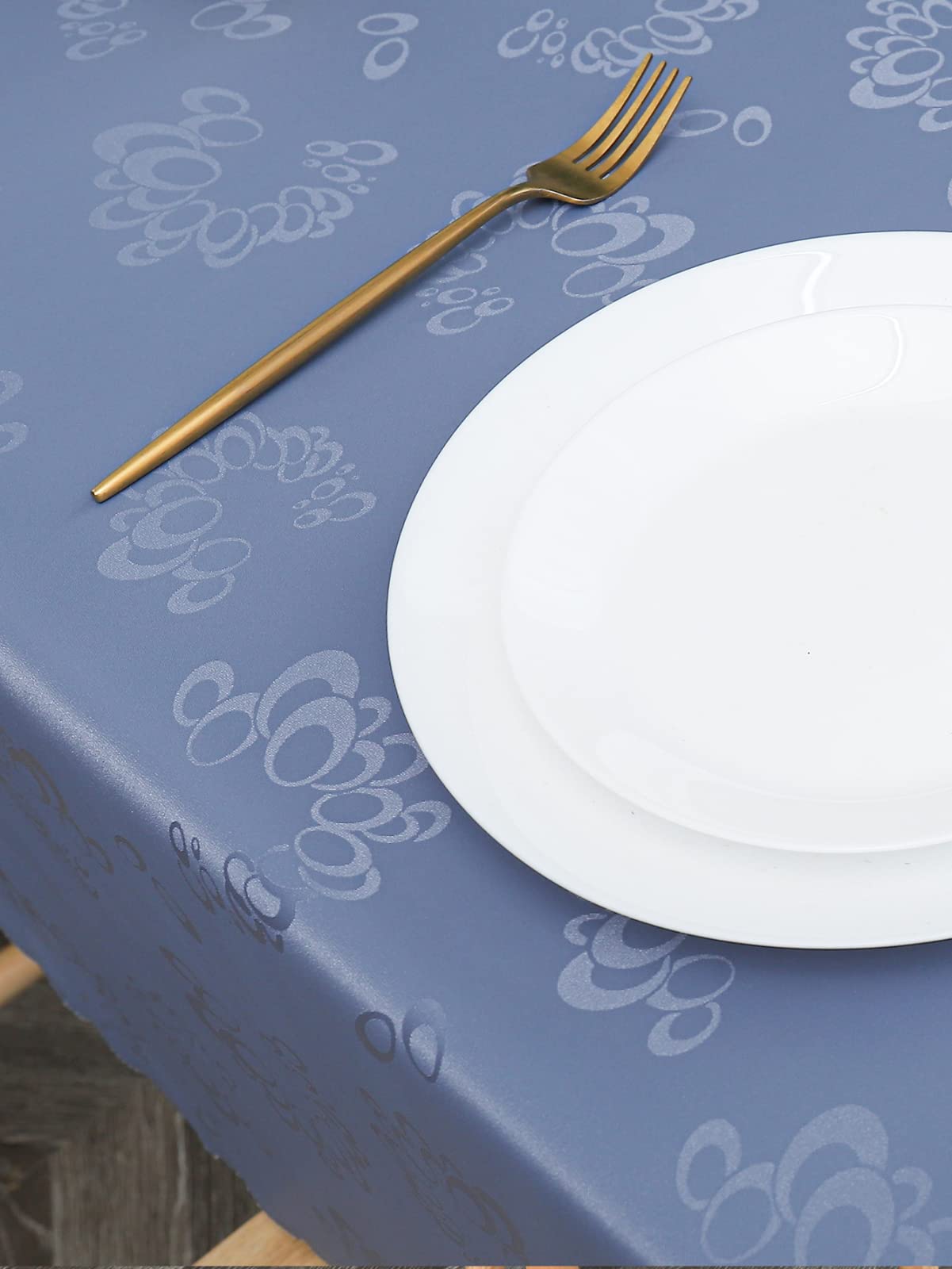 Tovaglie Rettangolare PVC Antimacchia Impermeabile Ristorante Tovaglia,campanelli Eolici Blu,140x220cm