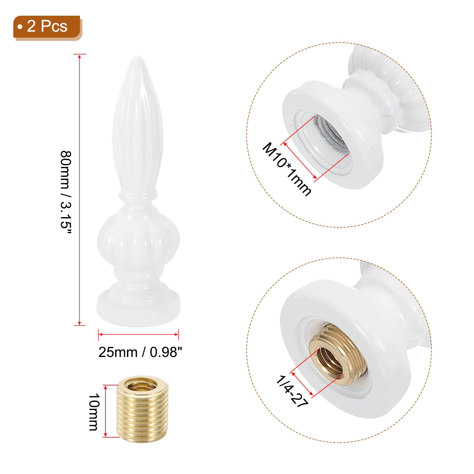 PATIKIL 25x80mm Lamp Shade Finial - Image 2