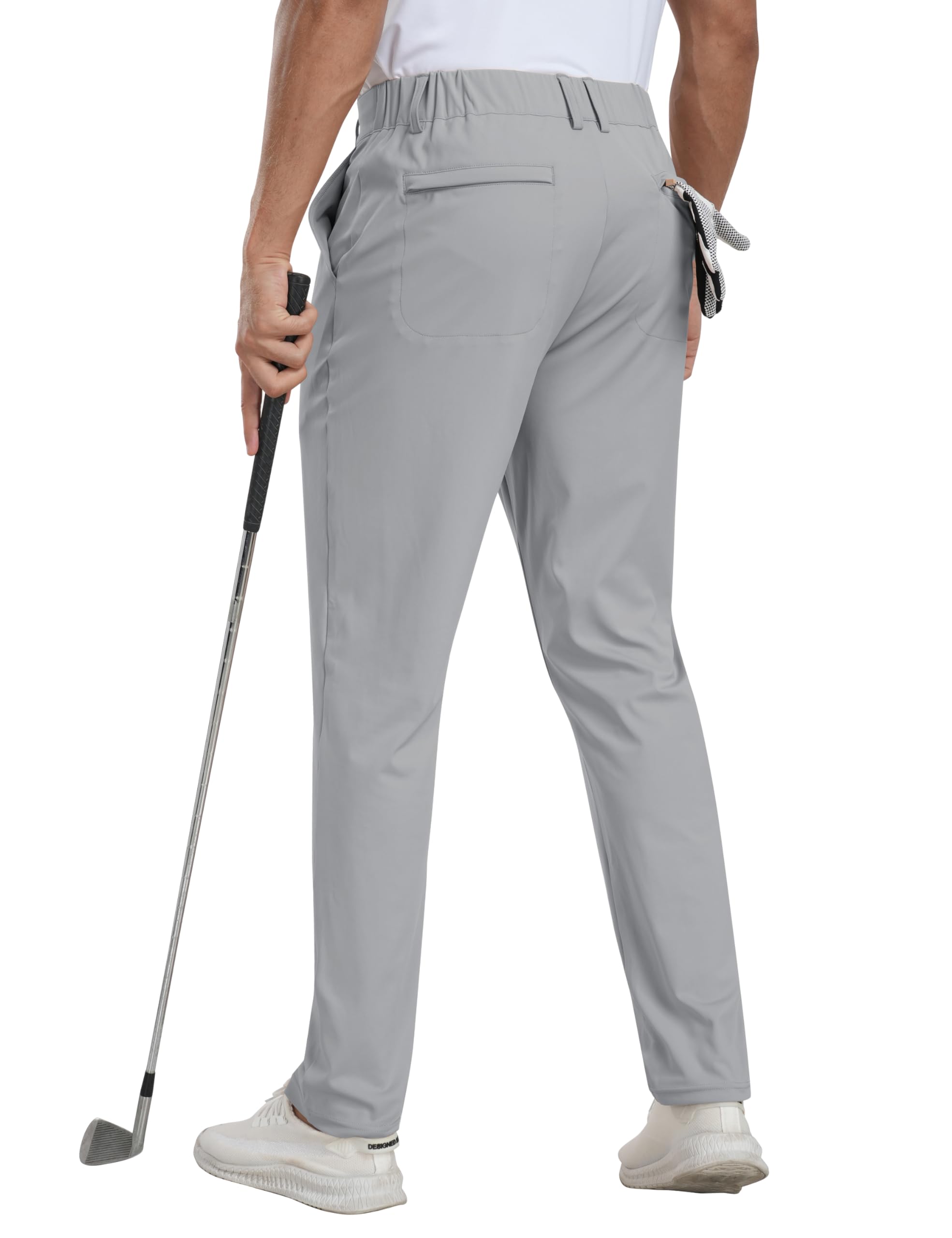 MoFiz Pantalon de Golf Homme Extensible Pantalon de Travail Décontracté Coupe Ajustée Stretch Sport Pants 30"/32" avec 5 Poches