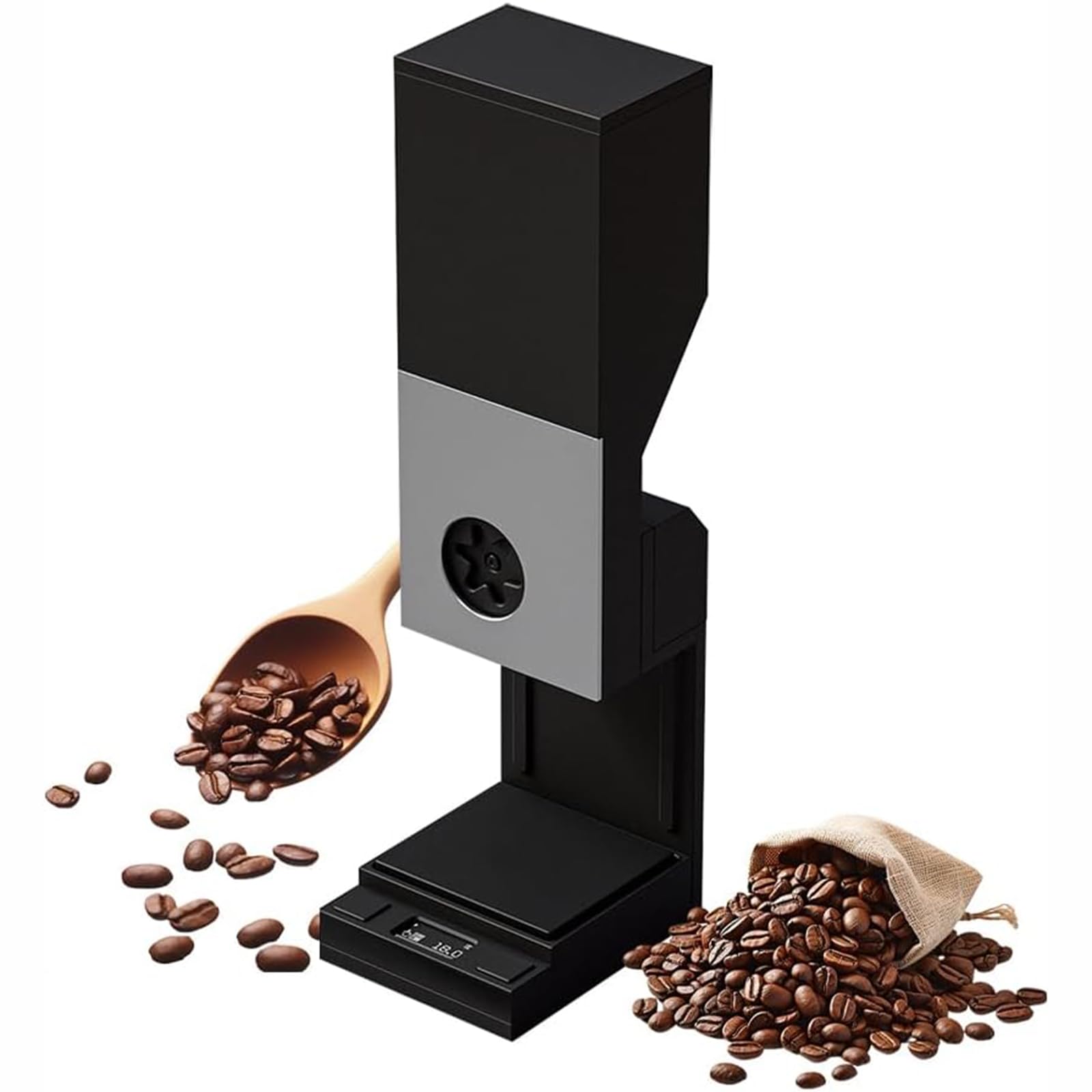 RKXKJ Automatic Coffee Bean Dispenser, Counting Machine, Quantitative Single Dose Dispenser, Dual Weight Preset, Single/continuous Mode, Automatic Calibration, Capacity 200g