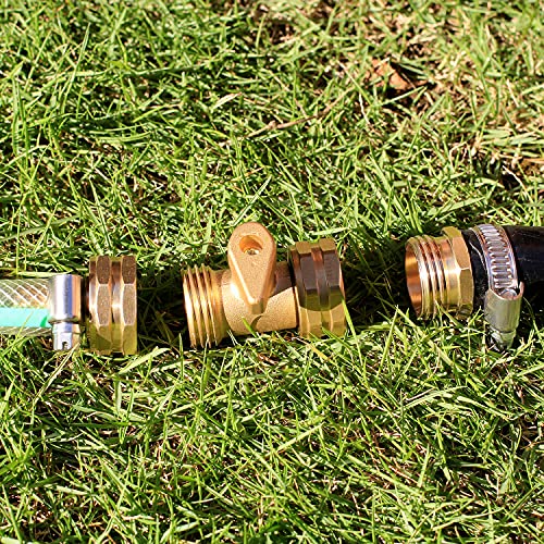 Image of Solid Brass Garden Hose Repair kit Connector with Clamps 5 /8 inch Barb x 3 /4 inch Female,Fit for Garden Hose Fitting,Male and Female Hose Fittings