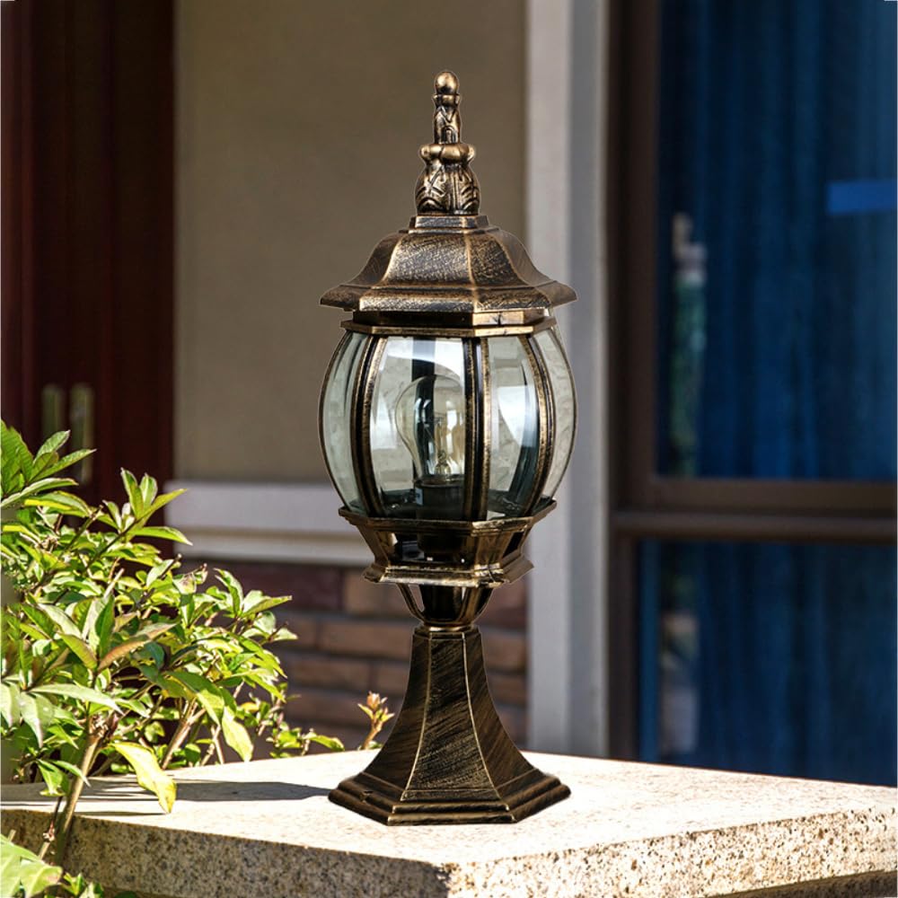 XINYASEE Outdoor Waterproof Post Lamp With E27 Lampholder for Deck, Patio, Garden Decoration, Fence Post Light (B)