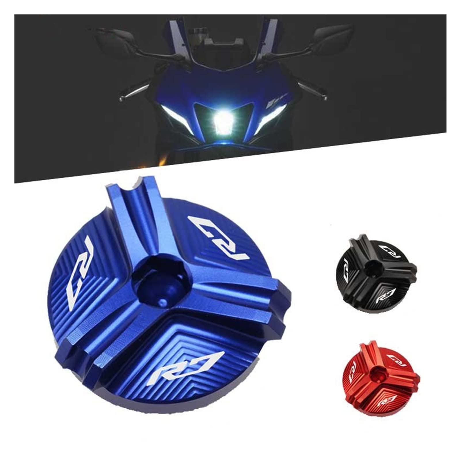 Tappi Serbatoio Freno YAMAHA YZF-R7 2021-2024 - In Alluminio CNC, Colore Rosso