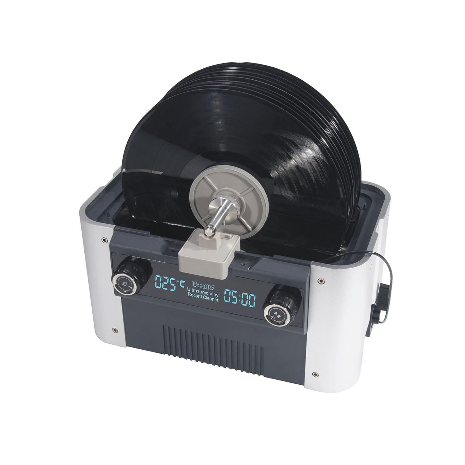 iSonic CS6.1-Pro Motorized Ultrasonic Vinyl Record Cleaner for 10 LPs, with Filter and Spin Drying, 1.6 Gal/6L, 110V