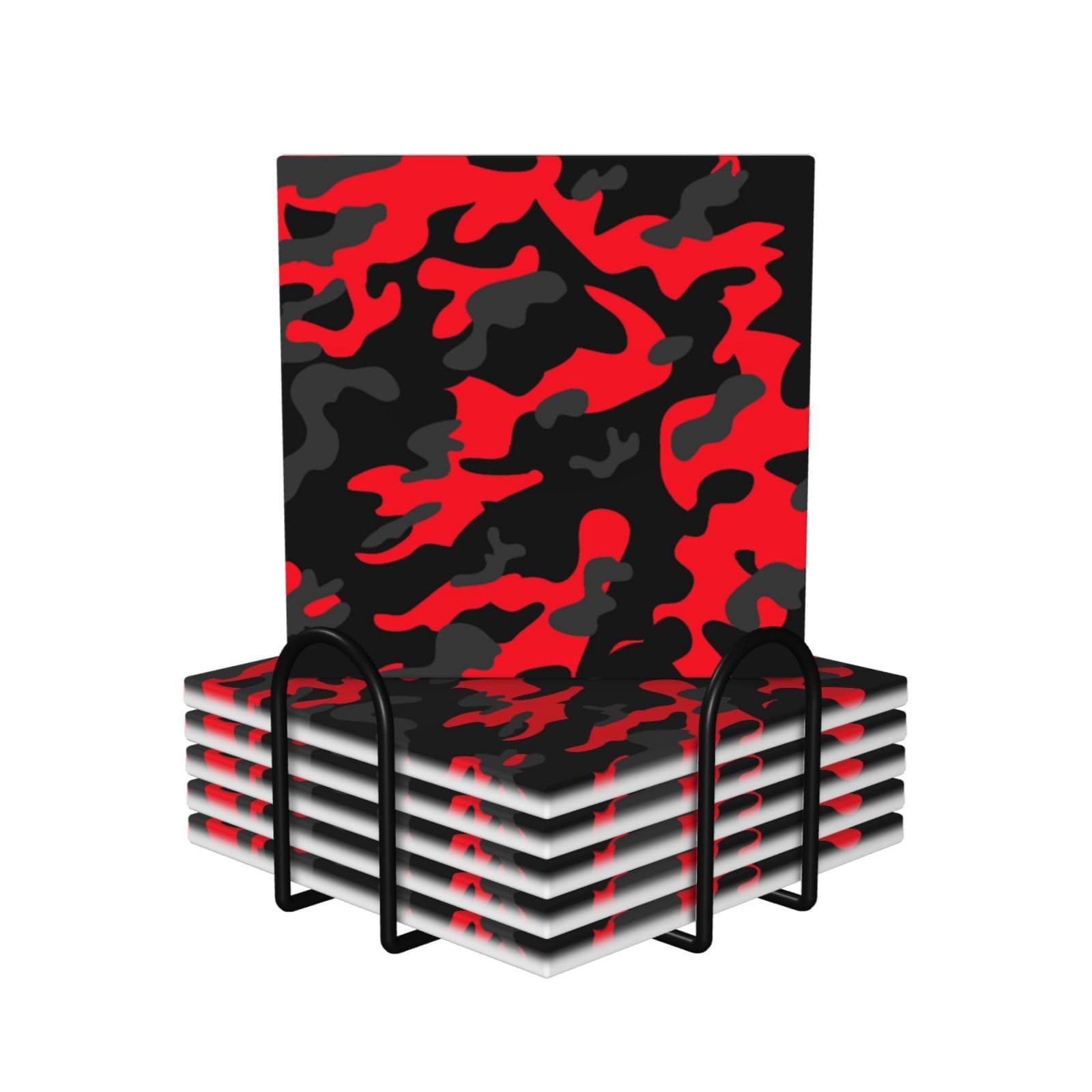 Dessous de verre imprimé camouflage rouge pour embellir vos soirées et apéritifs