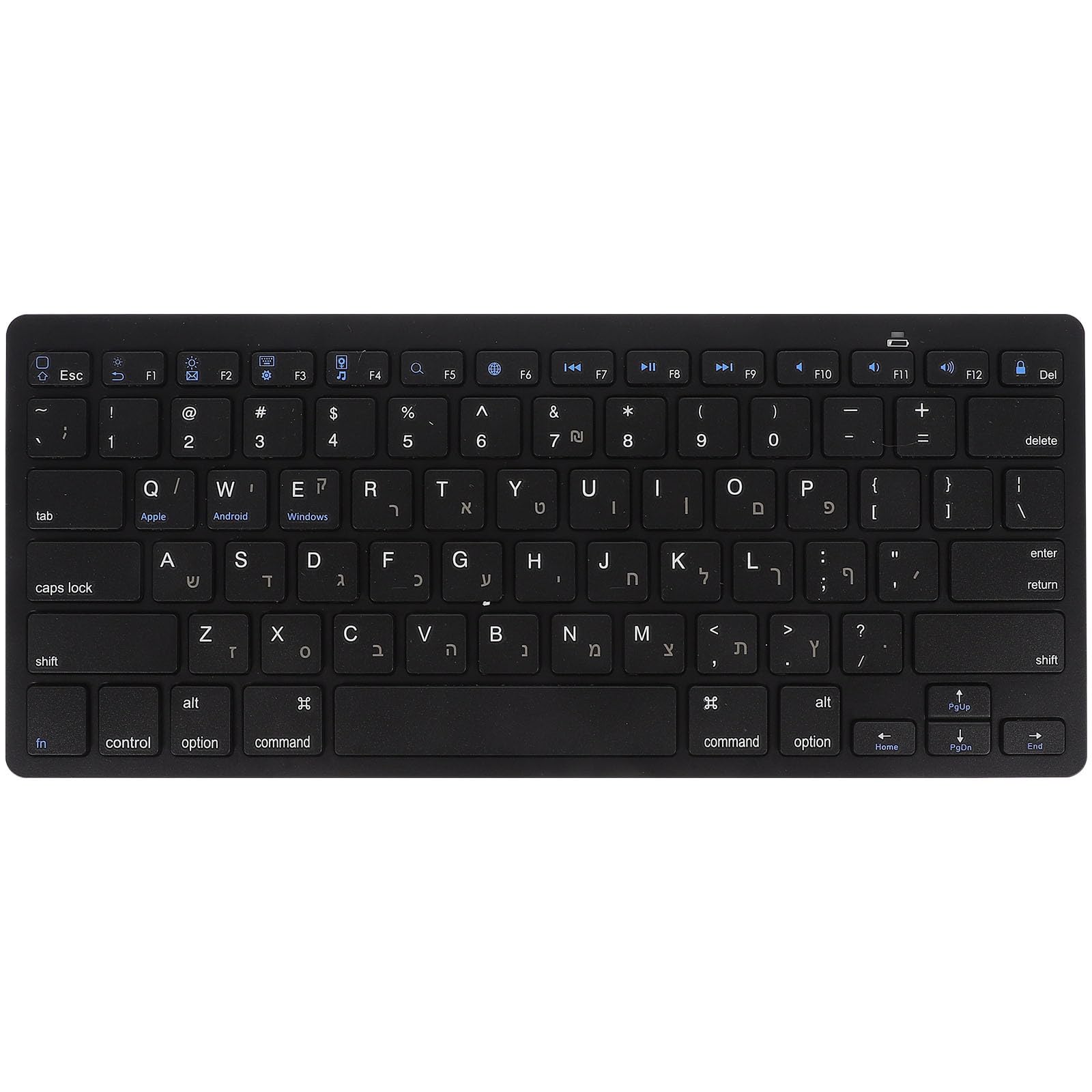 Hebrew Keyboard,Black Computer Keyboard Silent Keyboard Wireless for Laptop Computer Desktop