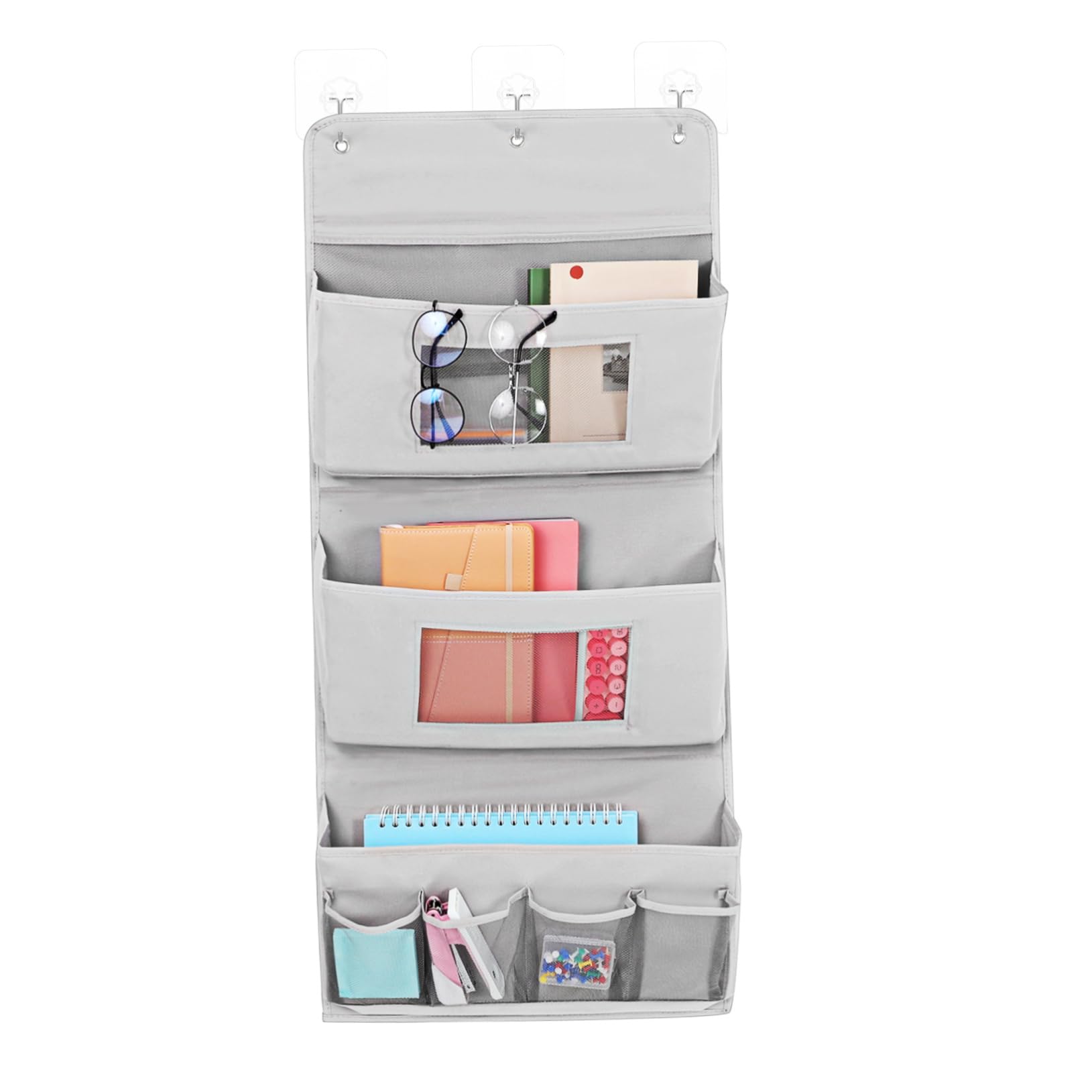 GLEAVI Organizer da Porta in Stoffa per Cosmetici, 4 Tasche e Fori, Lavabile e Salvaspazio, per Bagno e Armadio