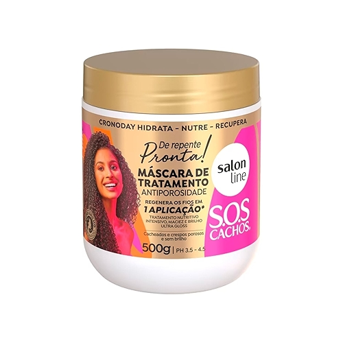 Salon Line, Máscara de Tratamento, SOS Cachos, De Repente Pronta, Vegano - Para Cabelos Ca...
