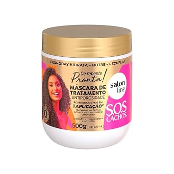 Salon Line - Linha SOS Cachos De Repente Pronta - Mascara Antiporosidade 500 Gr - SOS Curls Suddenly Ready - Anti-Porosity Mask Net 17.64 Oz