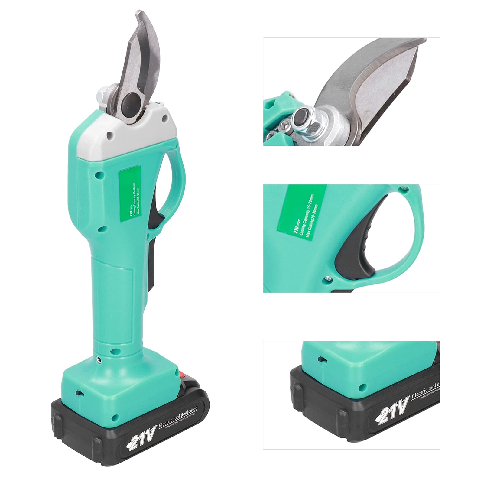 Cesoie Elettriche da Potatura a Batteria 21V, Batteria Ricaricabile da 2000mAh con Lama in Acciaio per Rami di Frutteto