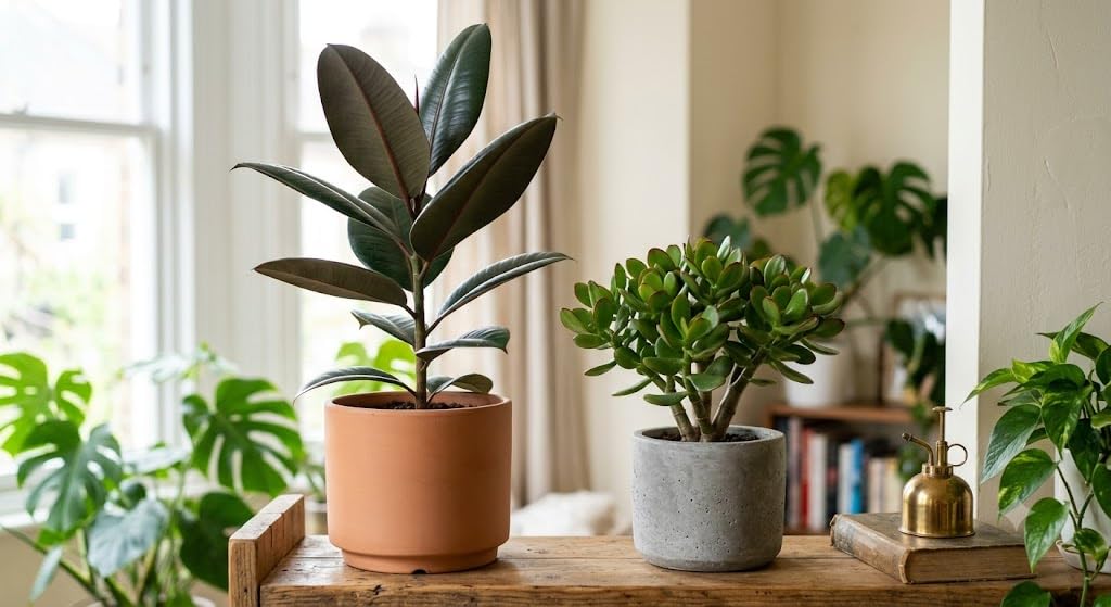 Rubber with Jade Live Plant Combo | Indoor Decorative Plants for Home Office and Table Decor | Easy Care Indoor Green Plant Set, With Pots. LOVING POOL-image-16