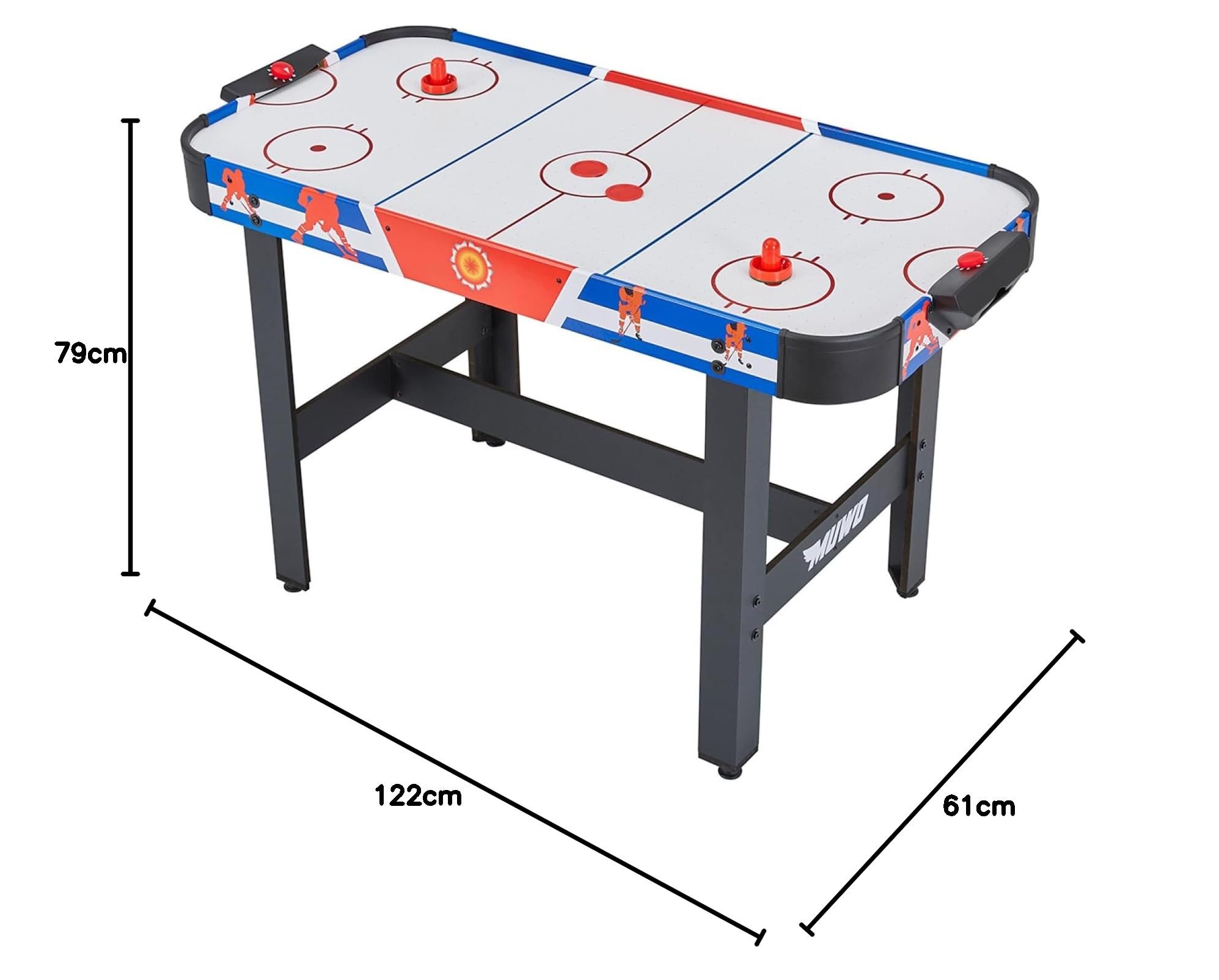 MUWO Air Hockey Mesa de Hockey 122x61x79 cm con 2 Discos y 2 Push