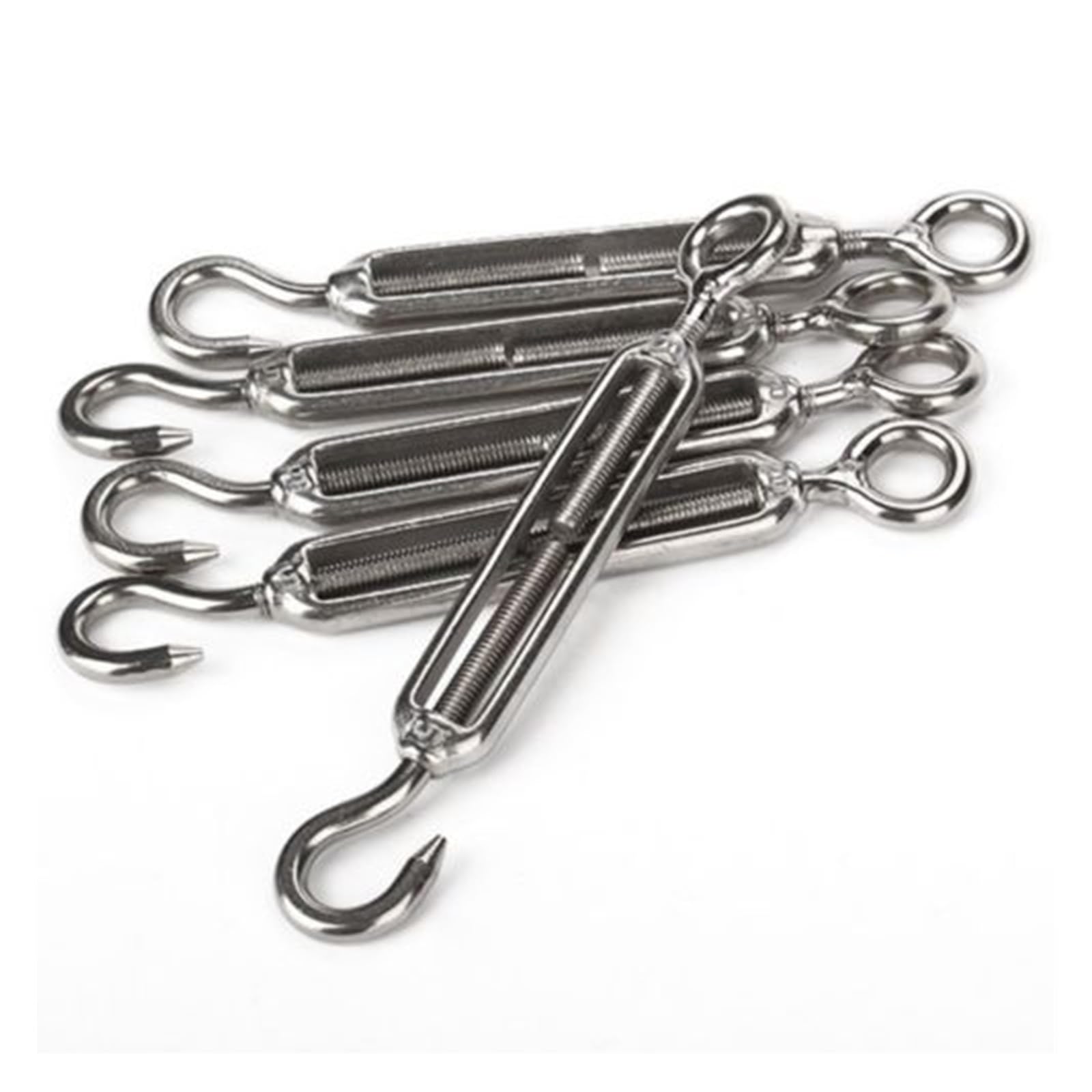 Tenditori in Acciaio Inox, 5 Pezzi Gancio for Cavo Metallico; Tenditore a Occhiello in Acciaio Inossidabile 304