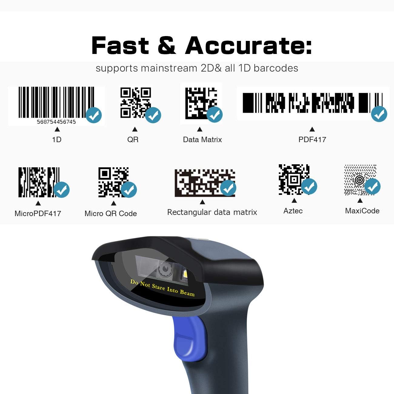 NETUM Barcode Reader con Stand 2D QR USB - Dettaglio