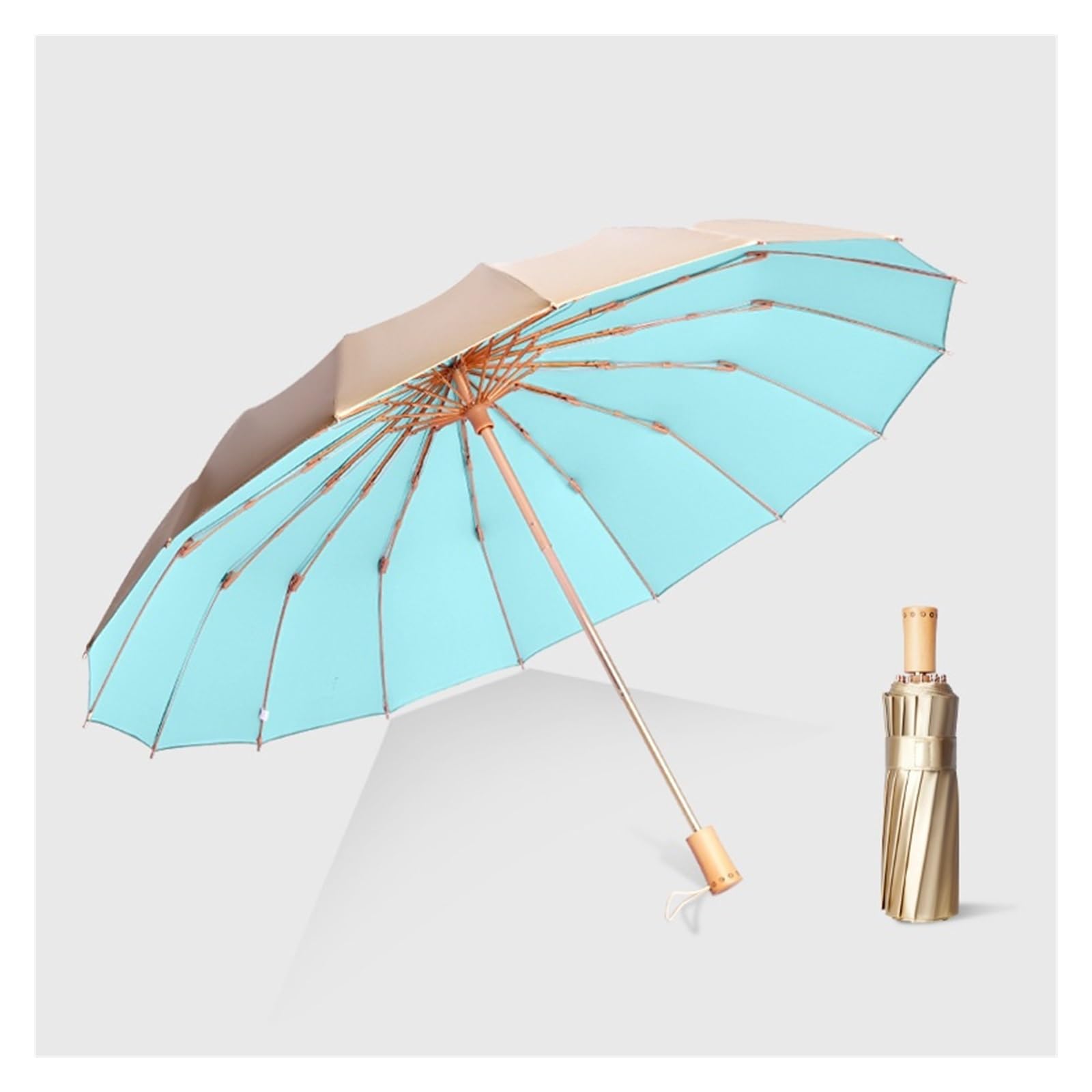 Uotmui C Umbrellas For Rain Umbrella Rib Umbrella Sunshade Umbrella Men And Women Folding Umbrella Strong Umbrella For Wind And Rain(C) Size 16
