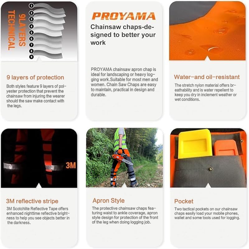 PROYAMA 9-Layer Chainsaw Chaps