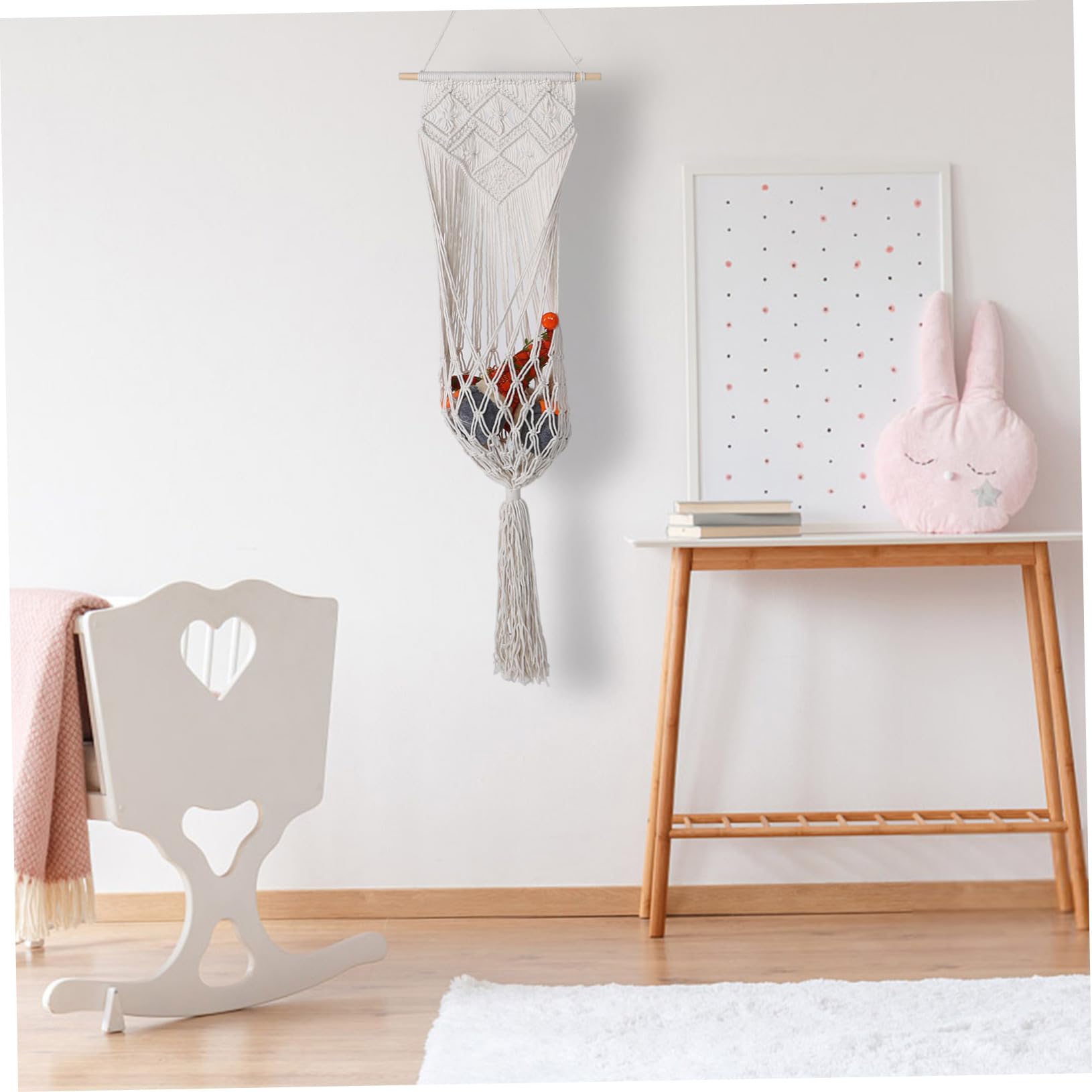 Spielzeug-organizer Für Kinder Aufbewahrungsnetz Für Stofftiere Makramee-display Für Kinderzimmer Organizer Tür