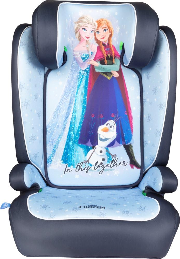 Disney Frozen I-Size R129- Siège Auto Pour Enfants De 15 à 36 Kg (3,5 à 12 Ans), 100-150 Cm, Groupe 2/3, Peut être Installé à L'aide D'une Ceinture à 3 Points, Bleu Clair.