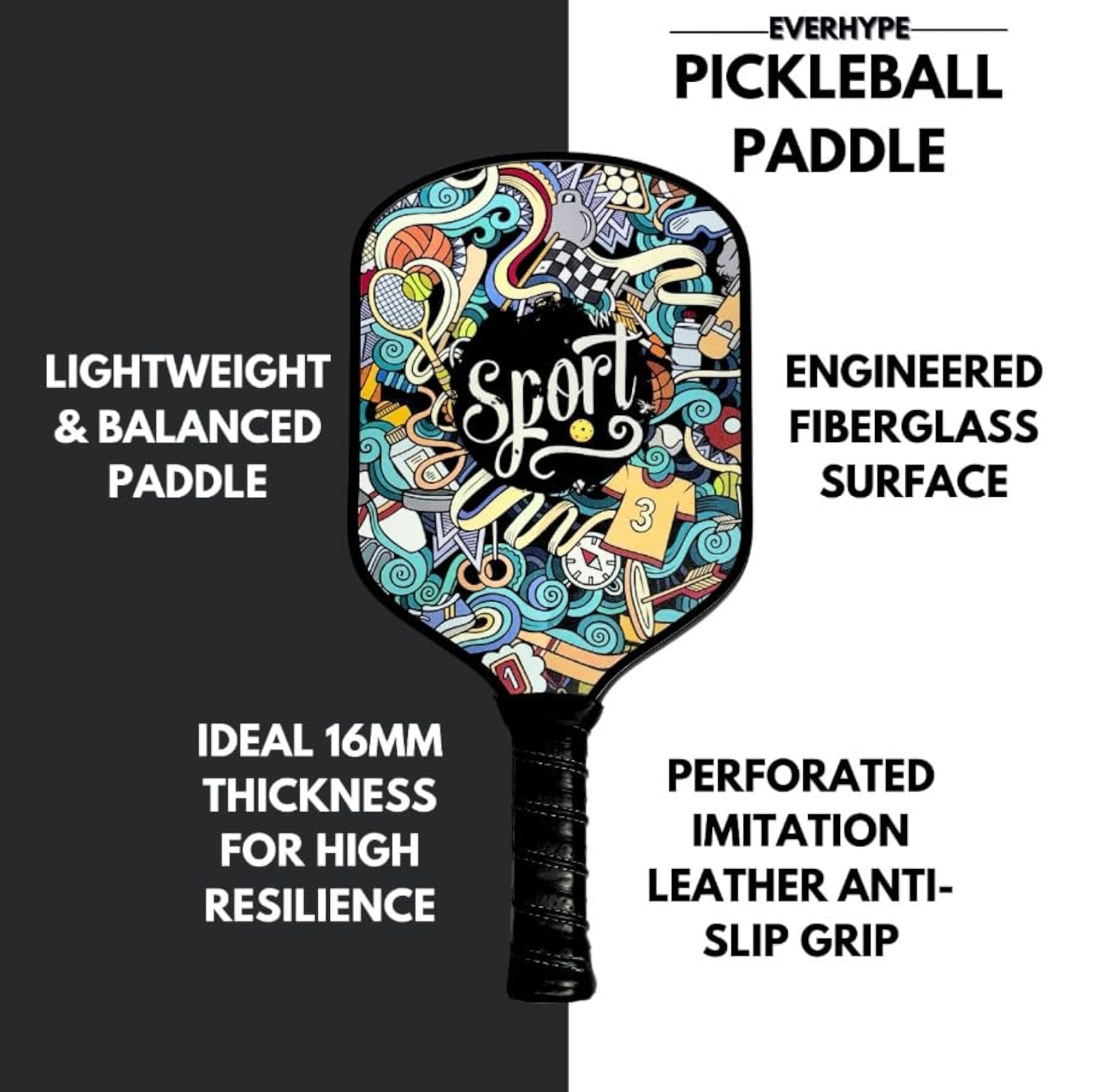 Pickleball Paddle Set of 2 with Carry Bag and Balls