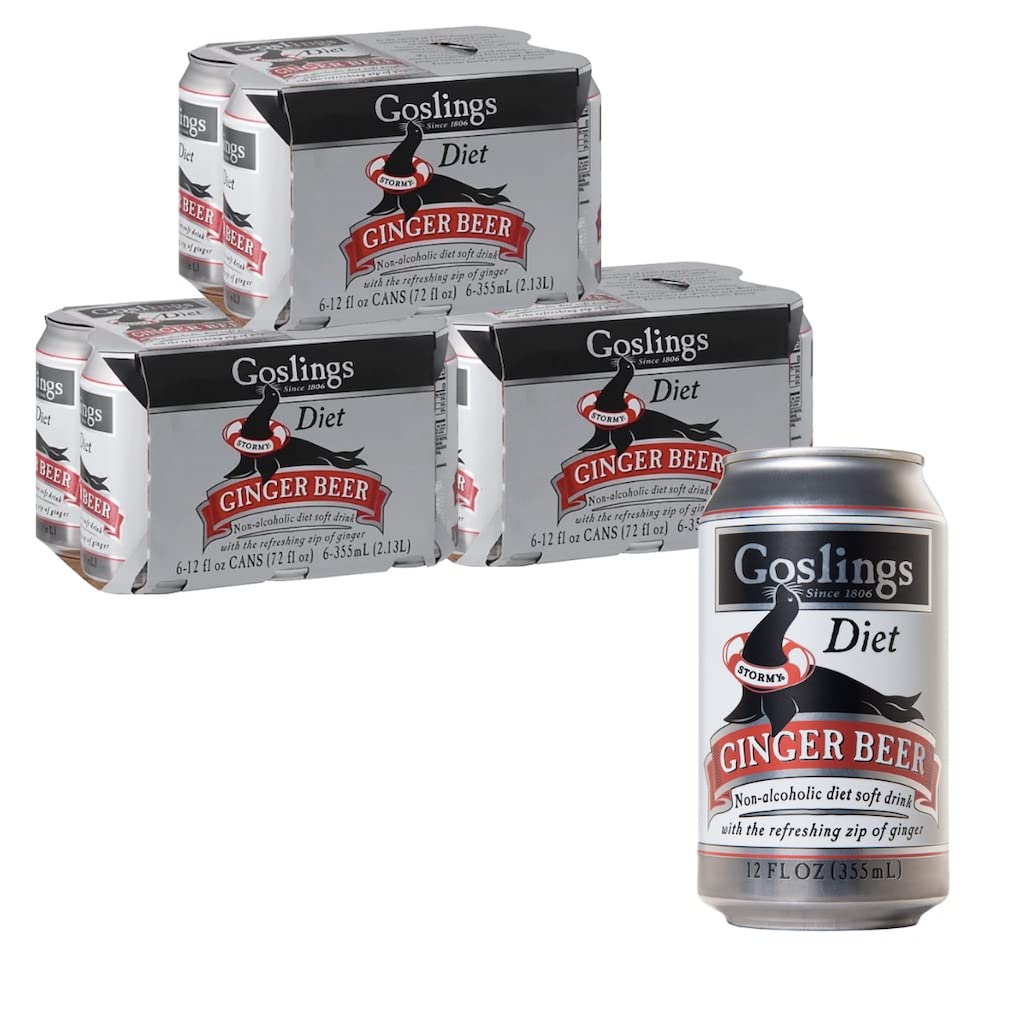 Goslings Diet Ginger Beer 18 Cans of 12 fl oz Each