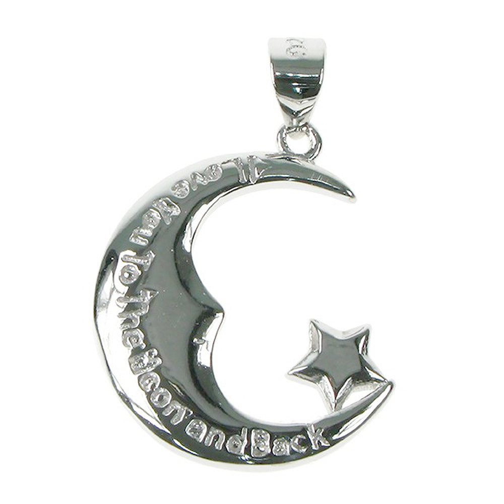 Astral Aspects Sterling Silver I Love You to the Moon and Back Pendant