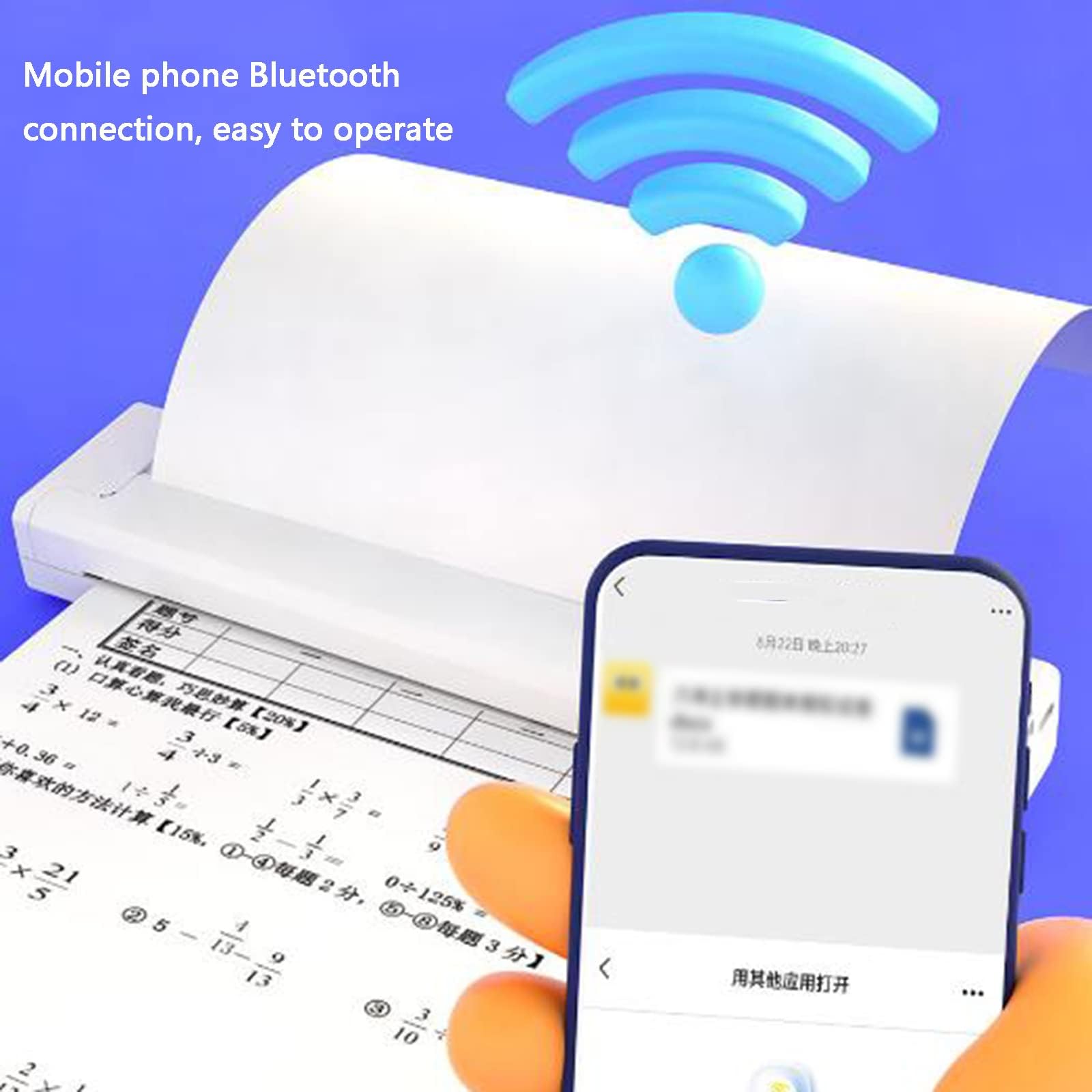 COYEUX Impresora portátil inalámbrica, Impresora Bluetooth térmica A4 sin Tinta, admite impresión en Papel térmico A4 de 2/3/4 Pulgadas, para bocetos de diseño, facturas, informes de Servicio