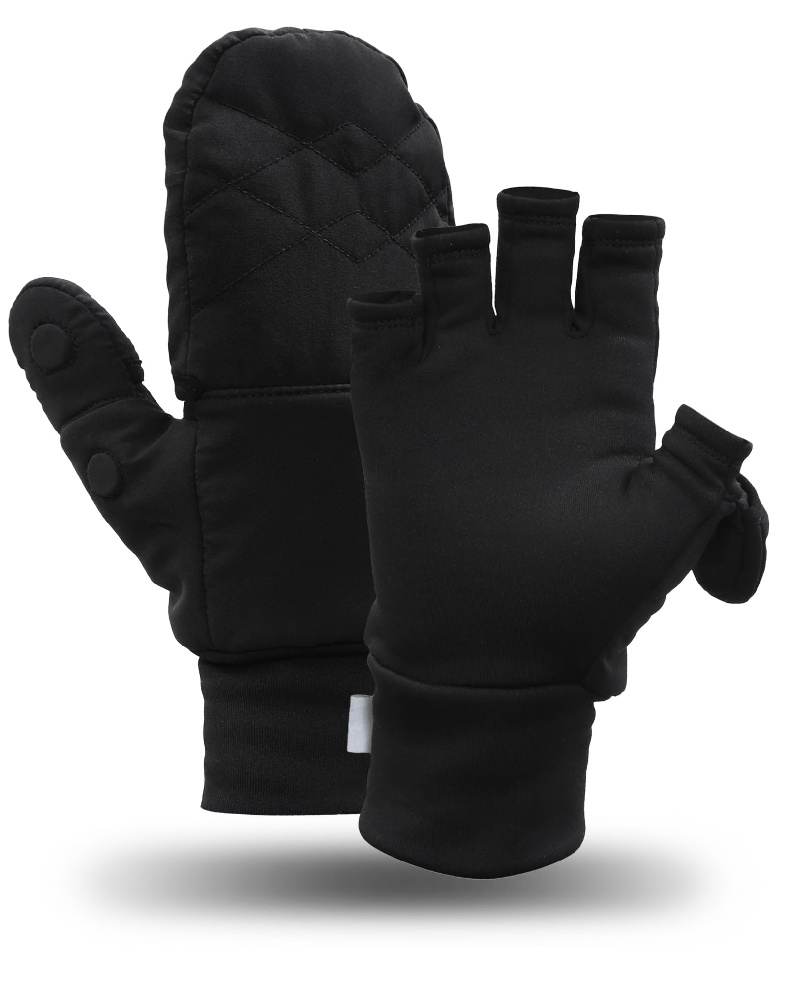 TrailHeads Isolierte wandelbare Fäustlinge für Damen – Winter Laufhandschuhe - schwarz