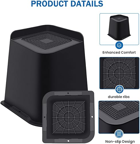 Miniatura 3 de ANNKUT Elevadores de cama de 6 pulgadas resistentes, elevadores de muebles para cama, escritorio, mesa, sofá, elevadores de cama de gran tamaño,