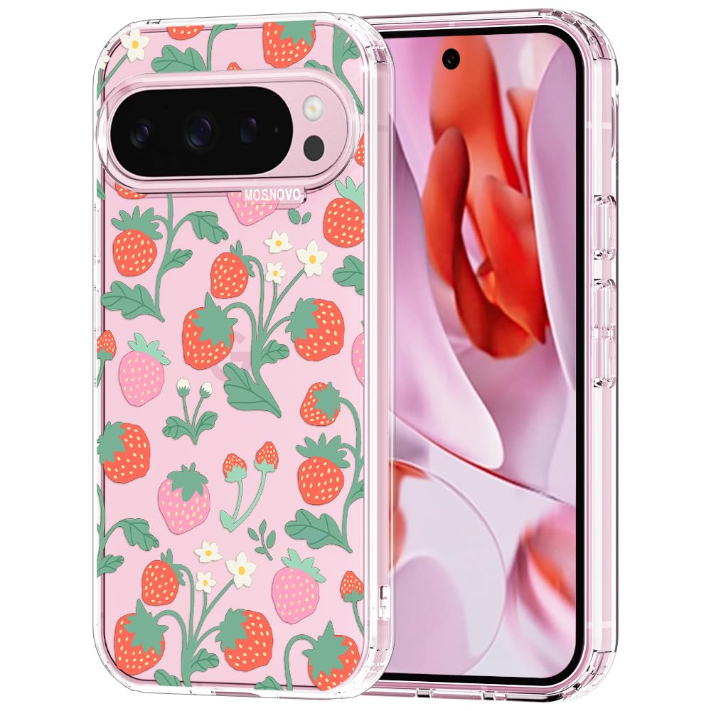 MOSNOVO Case for Google Pixel 9 & Pixel 9 Pro, [Buffertech 6.6ft Military-Grade Drop Protection] [Anti Peel Off Tech] Clear TPU Bumper Phone Case Cover Design - Great Wave — view 120
