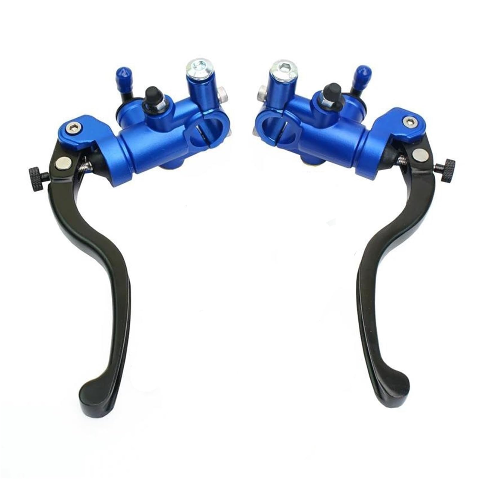 22 Mm 7/8 Pouces Guidon Moto Frein Embrayage Pompe Maître-Cylindre Perche Embrayage Frein Main Embrayage Leviers(One Pair Blue)