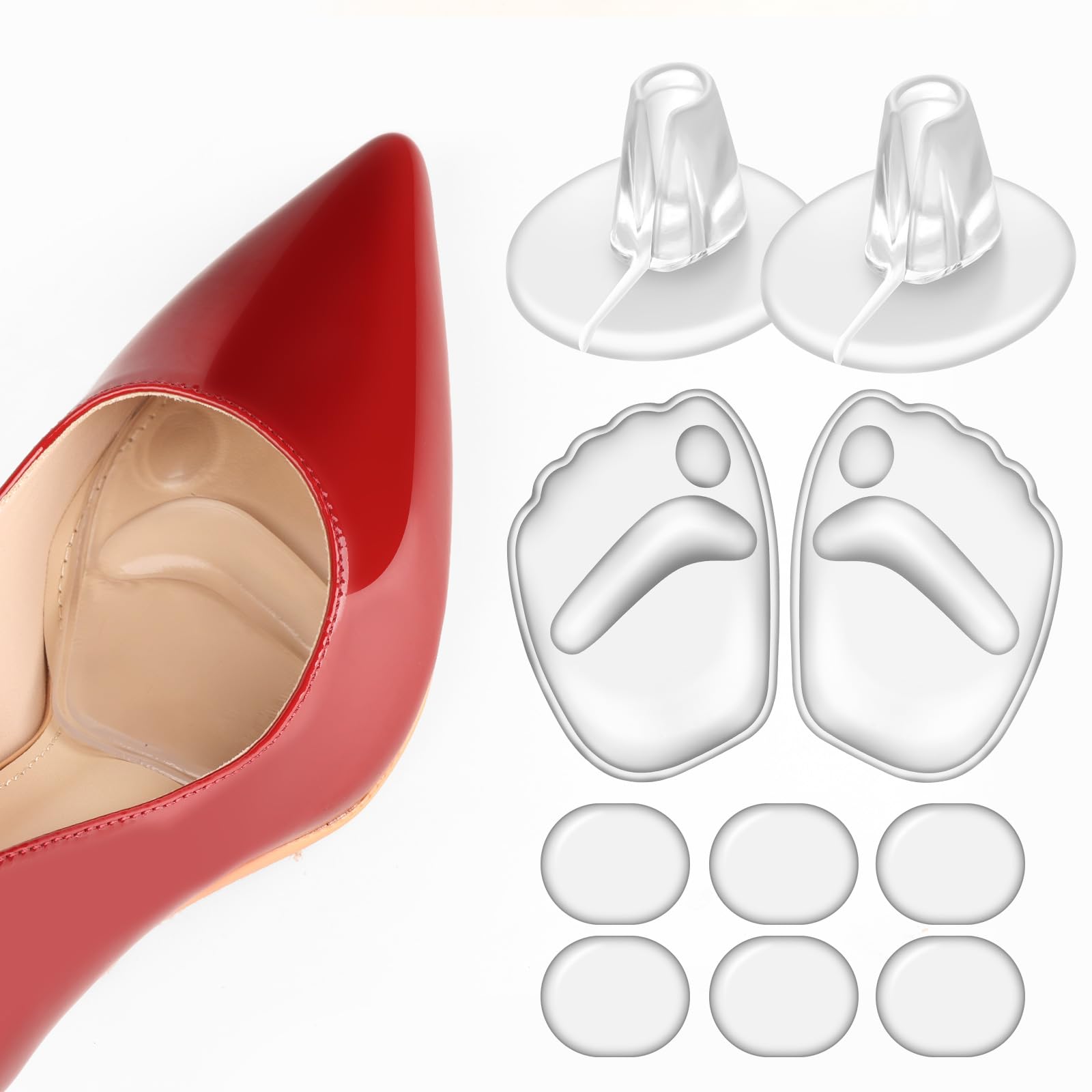 Almohadillas de talón para zapatos sueltos, almohadillas de talón para zapatos demasiado grandes, para hombres y mujeres, protectores de talón ultra relajantes para el dolor de talón