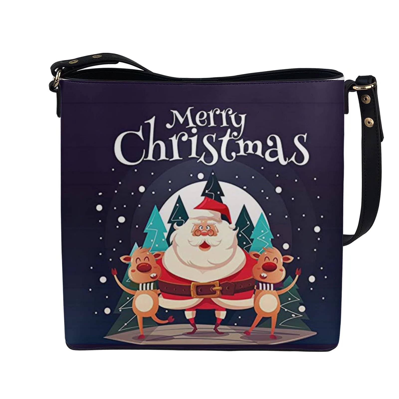 chaqlin Torby crossbody torba wiaderkowa damska damska torebka na ramię skóra PU podróżne zakupy praca torby kurierskie, Jeleń bożonarodzeniowy, Rozmiar Uniwersalny